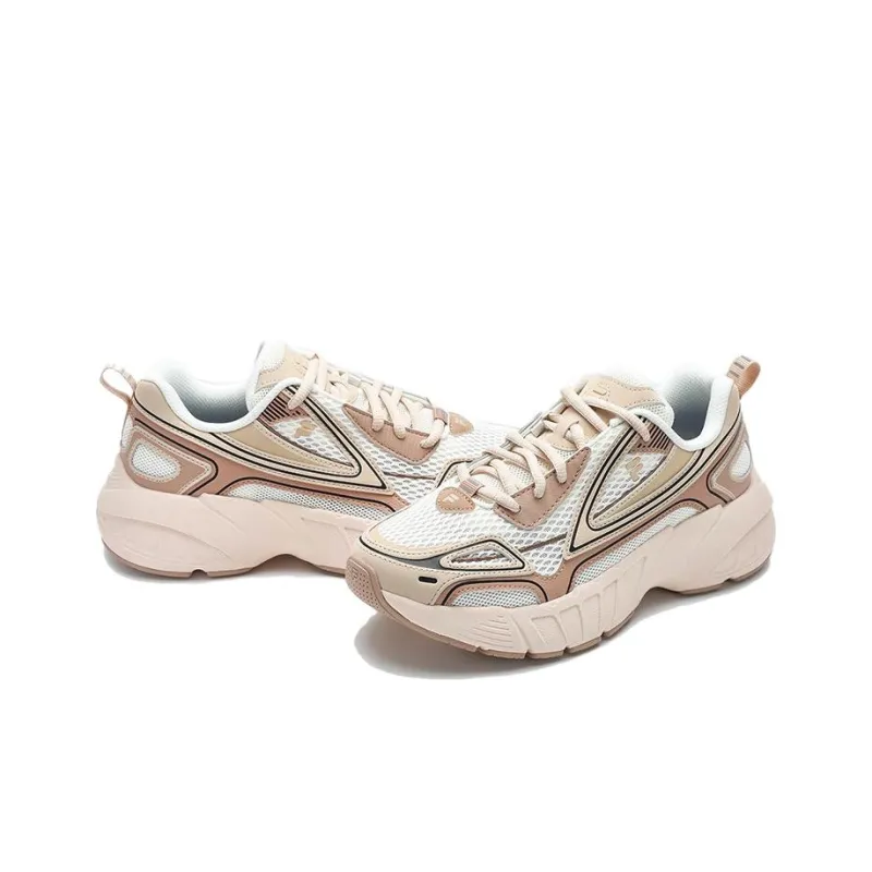FILA FUSION CRED Leader Durable Breathable Low Top Casual Running Shoes Women's White Beige-2