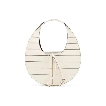 Staud Slatted Moon Leather Shoulder Bag