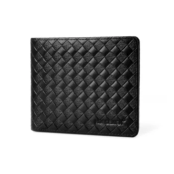HORSEMEN Top Grain Cow Leather Wallet Card Holder Regular Men's Black