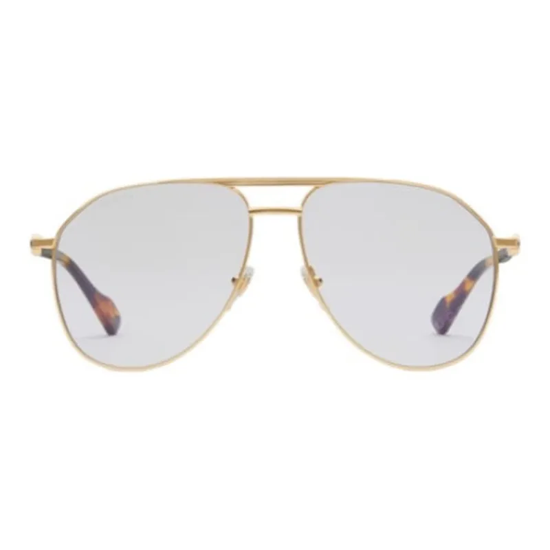 GUCCI Acetate Metal Aviator Sunglasses Women's Gold-0