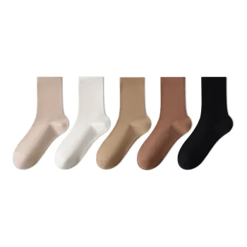 MIIOW Mid Calf Socks Women's 5 Pack Mixed Color