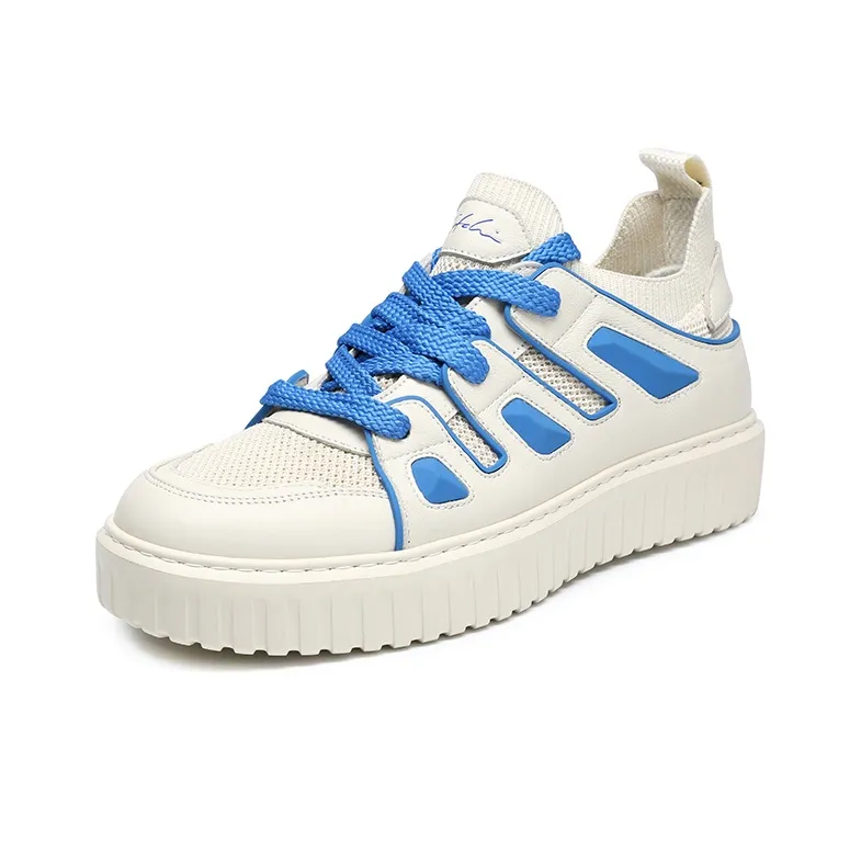 Satchi Cushioning Lightweight Breathable Slip Resistant Low Top Skateboard Shoes Men's White 3CM-1