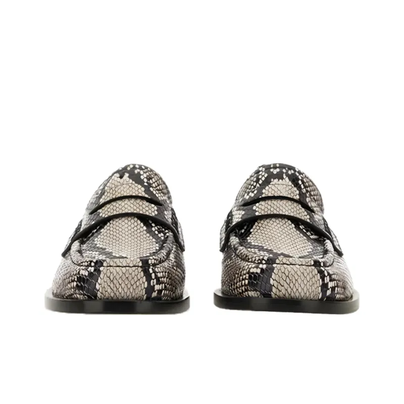 GIANVITO ROSSI Borneo Snake-effect Leather Loafers-2
