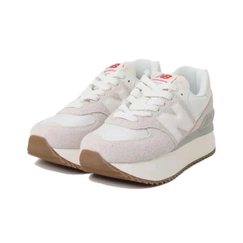 New Balance NB 574 Cushioning, Wear Resistant Low Top Running Shoes Women's White-2