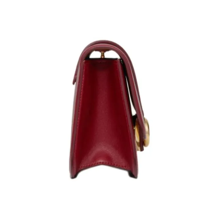 Valentino Vlogo Sheepskin Portable Crossbody Bag Shoulder Bag Women's Deep Red-2