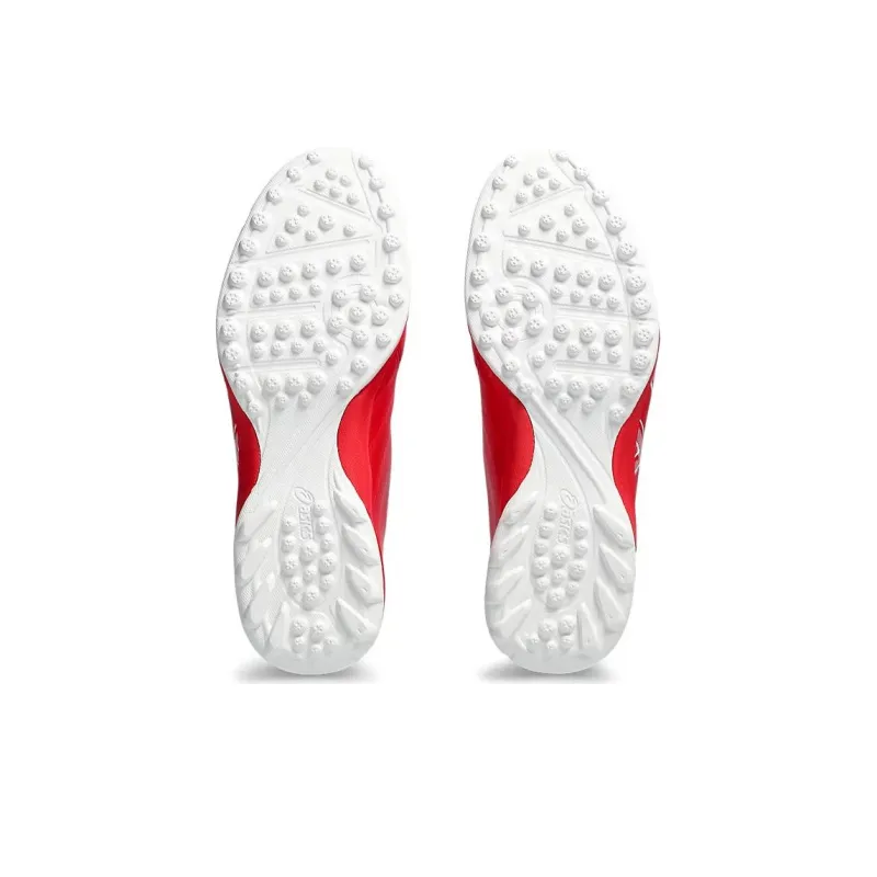 Asics Calcetto TF Rubber Broken Studs Cushioning Anti Slip And Wear Resistant Soccer Shoes Men's Red-4