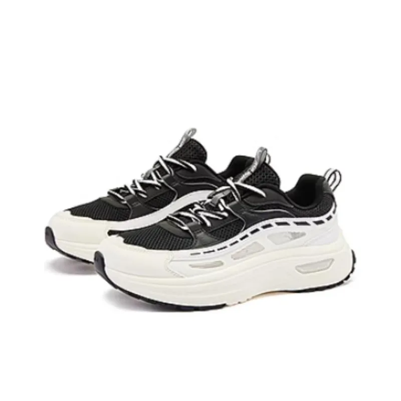 QIAODAN Shock Absorbers With Slip Resistant Features Low Top Running Shoes Women's White Black-1