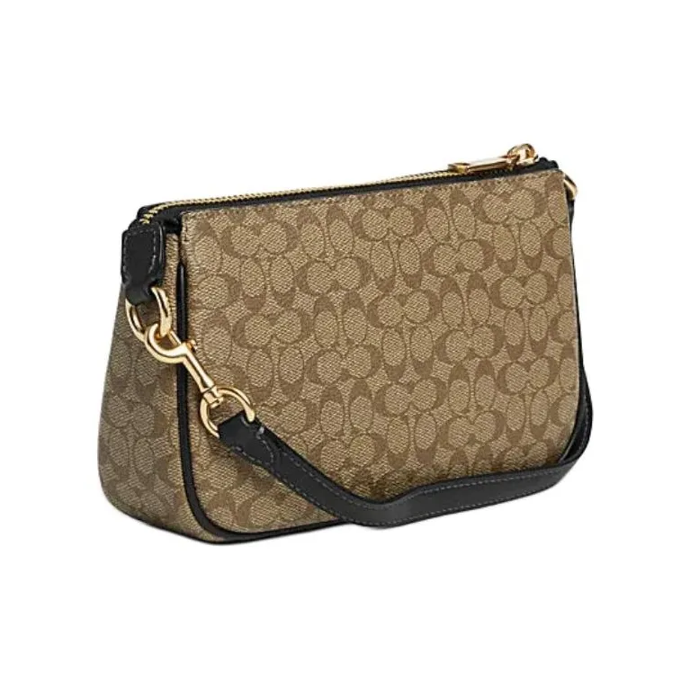 COACH Nolita Artificial Leather One Shoulder Handbags Small Size Women's Khaki & Black-1