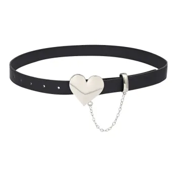 FUO Heart Lock Chain Minimalist Style Slim Waist Elegance Leather Belts Unisex