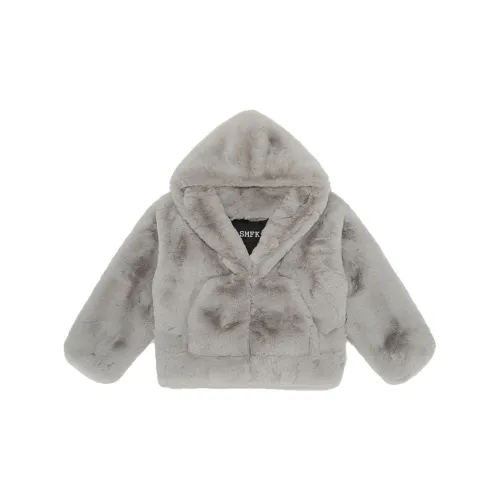 SMFK X Wonderland Cropped Coats Women's Silver Gray