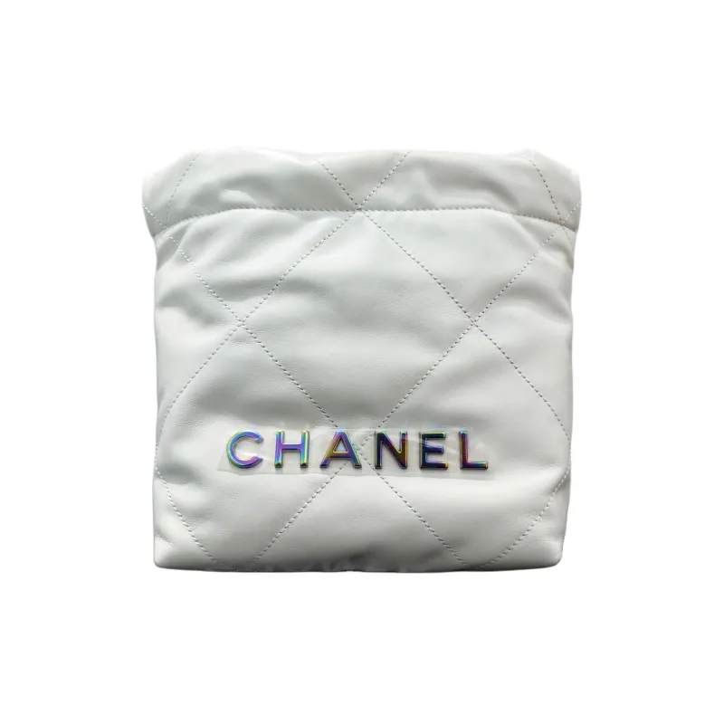CHANEL 22Bag Cow Leather Shoulder Bag, Crossbody Bag Mini Women's White-0