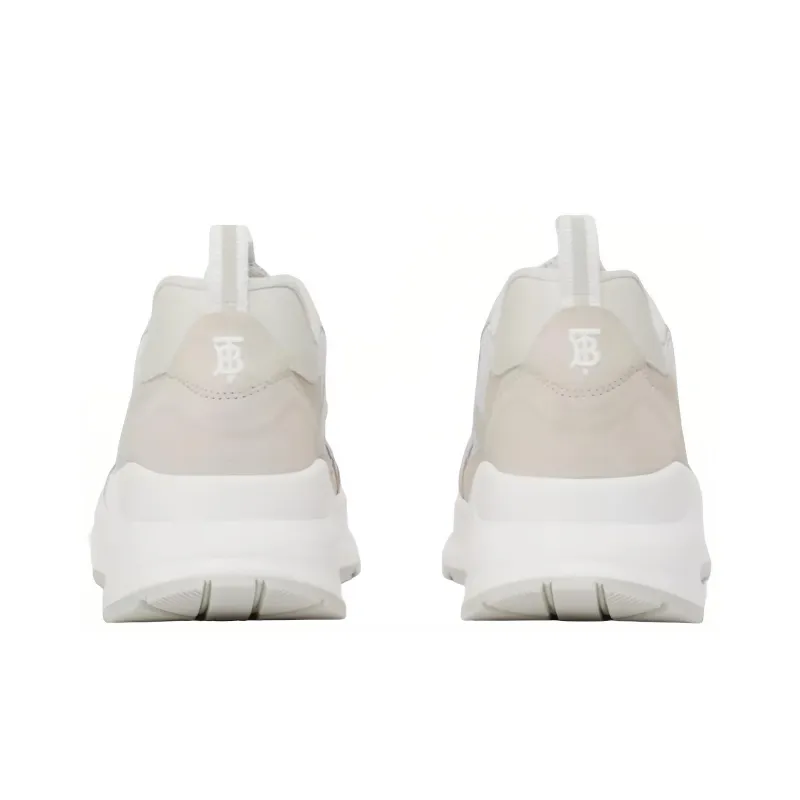 Burberry Plain Logo Low Top Sports Casual Shoes Men's White-4