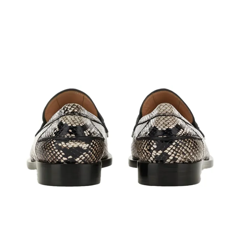 GIANVITO ROSSI Borneo Snake-effect Leather Loafers-3