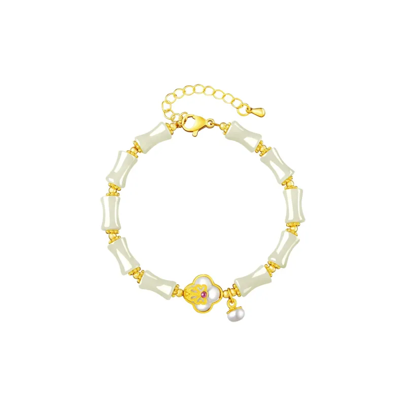 SGE Hetian Jade Bracelets Women's Pale Greenish White Jade-0
