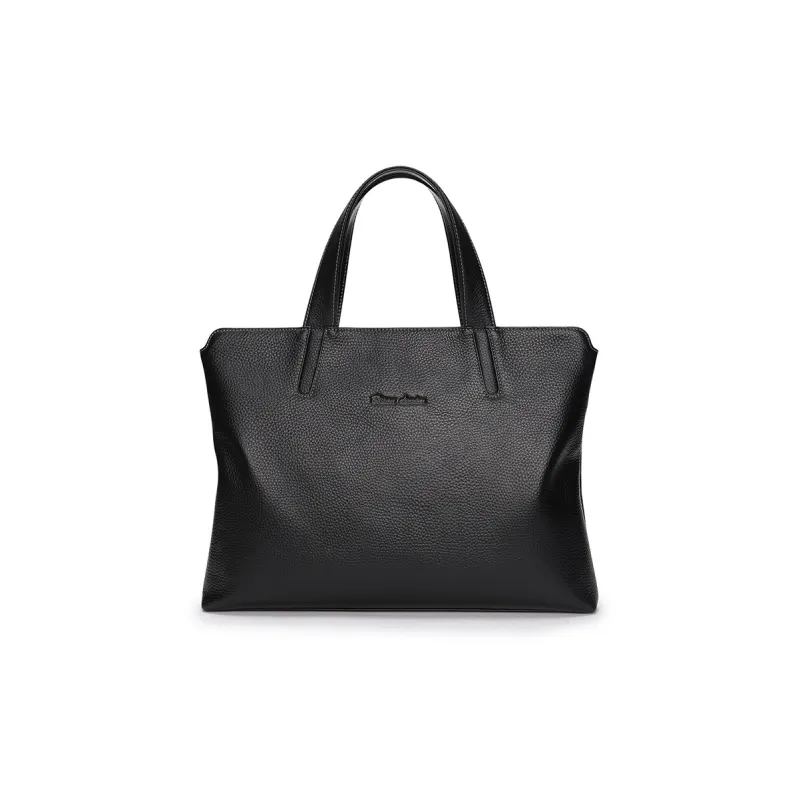 BISON DENIM Genuine Leather Top Grain Cow Leather Handbags Briefcases Regular Men's Black/Coffee-1