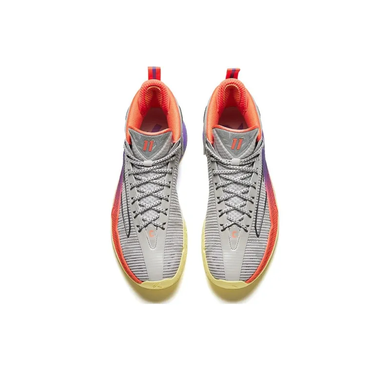 Anta KT9 Cushioning Wear Resistant Low Top Basketball Shoes Men's Gray orange purple-1