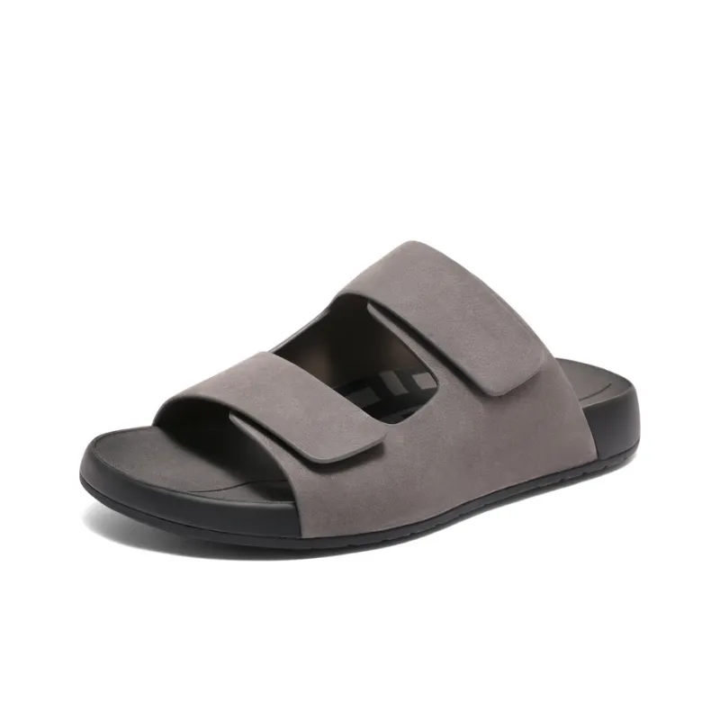 BELLE Slide Slippers Men's Gray Blue Earth Yellow-6