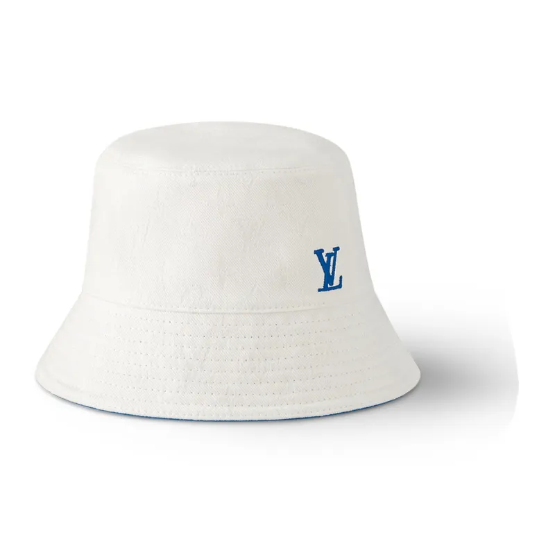 LOUIS VUITTON Cotton Bucket Hats Unisex White-1