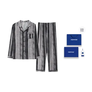Floating Light Islands Pajama Set Women's Gift Box Set Black
