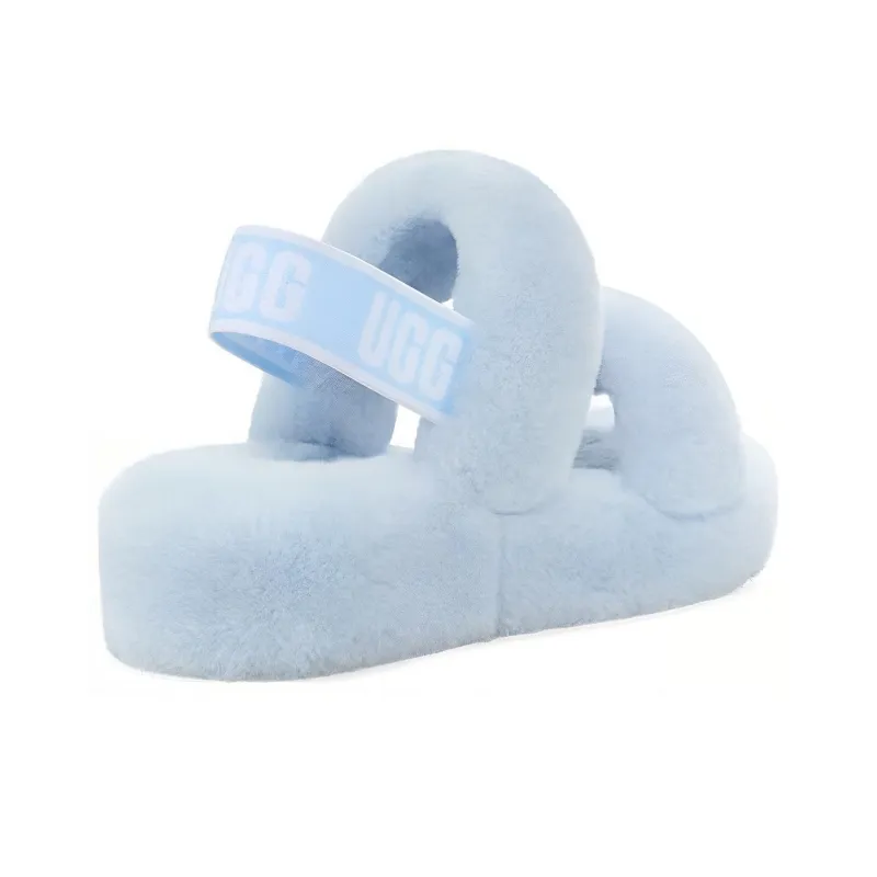 UGG Fluff Plush Slippers Women's Cricke Blue-2