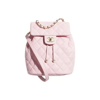 CHANEL Bright Grain Calfskin Backpack Women's Pink