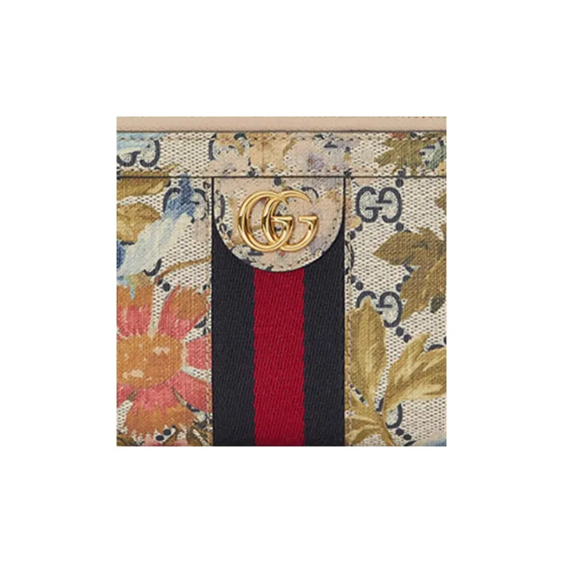 GUCCI Ophidia Canvas Money Clip Card Holder Wallet Women's Multicolor-4