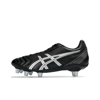 Asics Gel Lethal FG Rubber Long Studs Cushioning Anti Slip And Wear Resistant Soccer Shoes Men's Black Silver