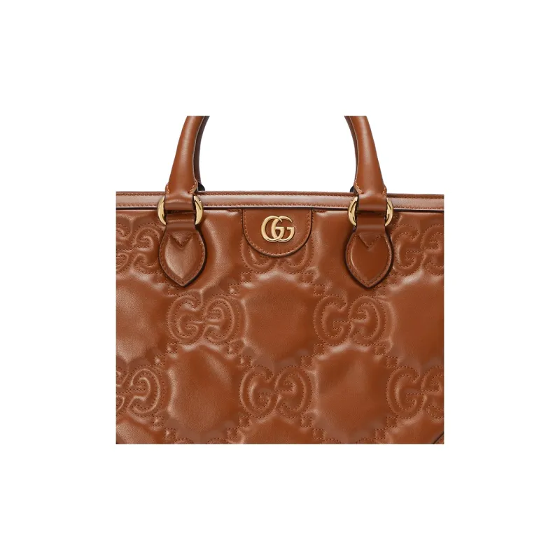 GUCCI Quilting Leather Tote Bag Shopping Bag Shoulder Bag Crossbody Bag Handbag Women's Brown-7