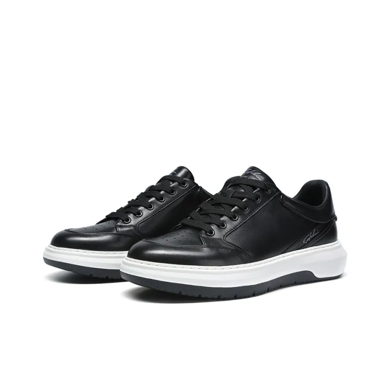 Satchi Cushioned Slip Resistant Abrasion Resistant Breathable Low Top Skateboard Shoes Men's Black 3CM-2
