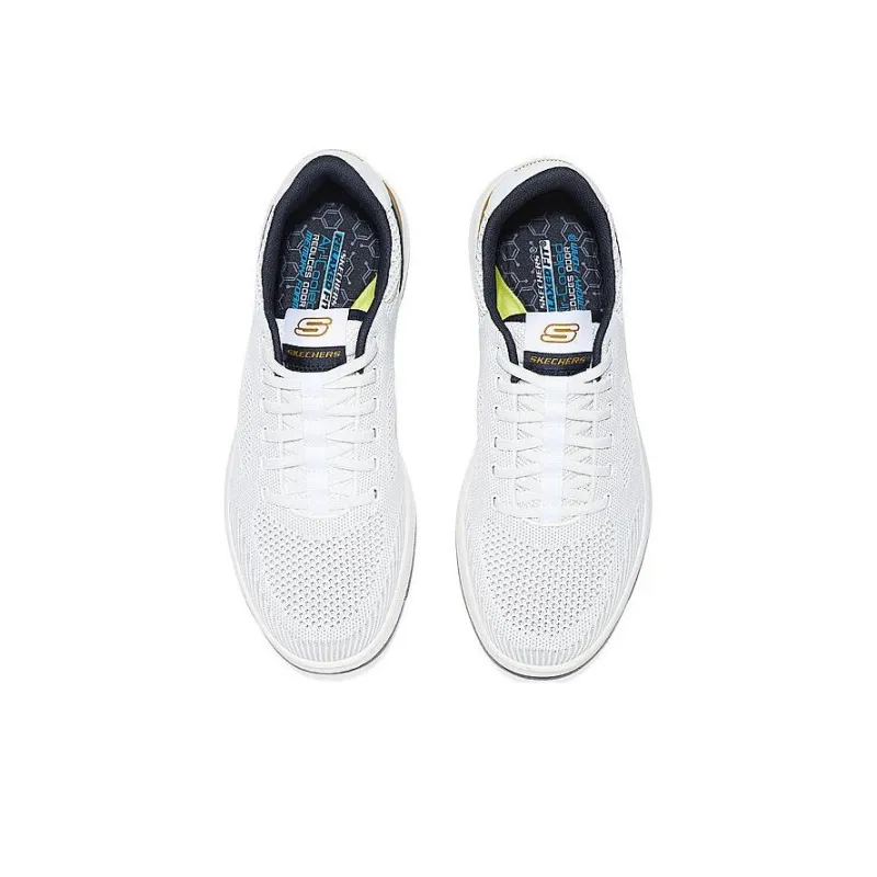 Skechers Durable Breathable Low Top Casual Shoes Men's White Blue-3