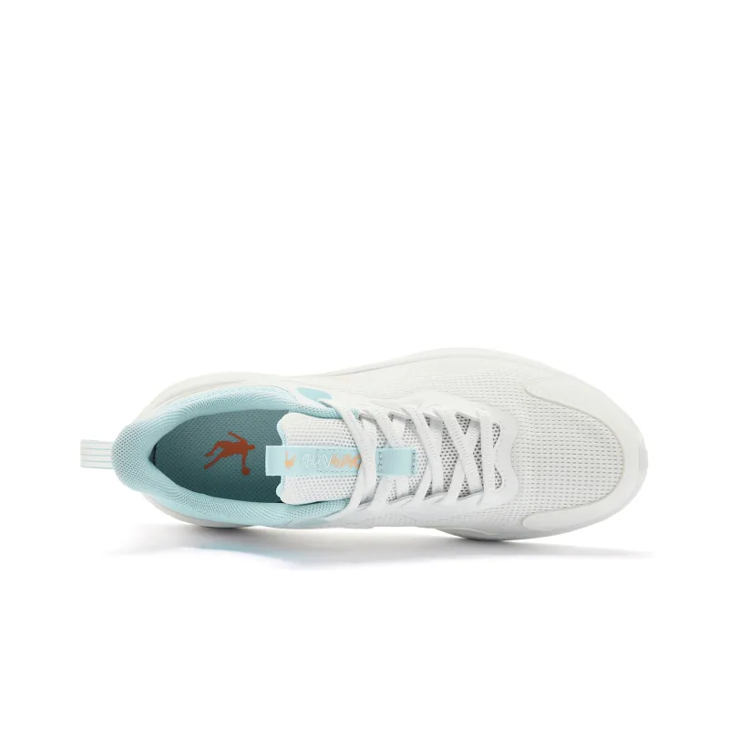 QIAODAN Support Lightweight Low Top Running Shoes Women's White Blue-3