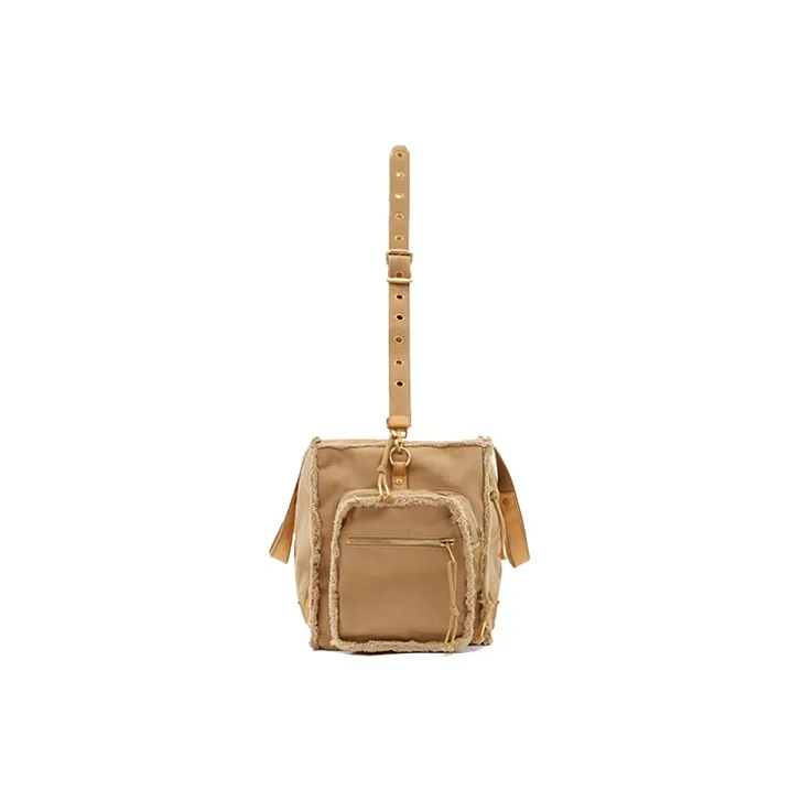 SMFK Cowhide Patchwork Canvas Canvas Bag Travel Bag Extra Large Women's Wheat-2