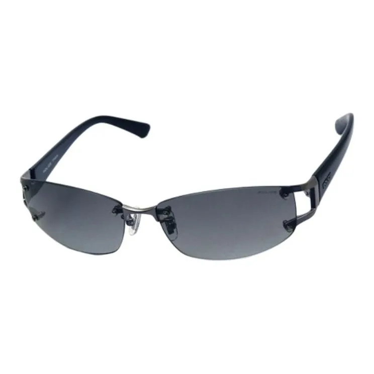 Police Titanium Plastic Rectangular Sunglasses Men's Black-2
