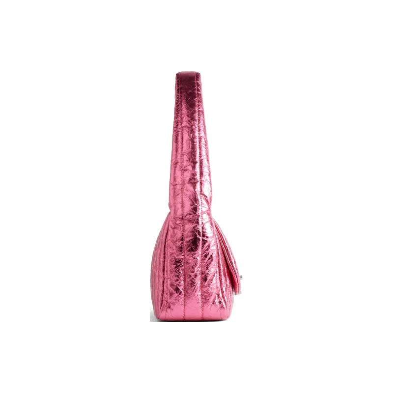 Balenciaga Metallic Embossed Calfskin Handbag Shoulder Bag Women's Pink-2