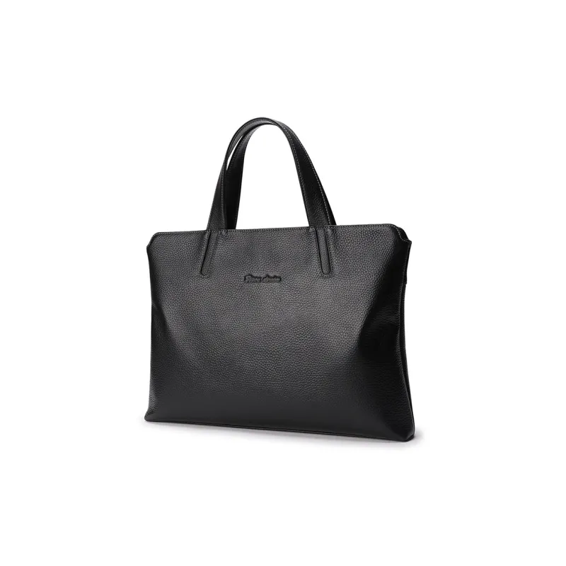 BISON DENIM Genuine Leather Top Grain Cow Leather Handbags Briefcases Regular Men's Black/Coffee-0