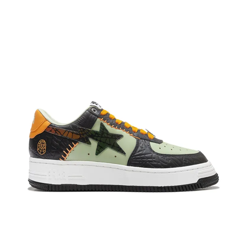 A BATHING APE STA Halloween Stylish Skateboarding Shoes Women's Black Green-1
