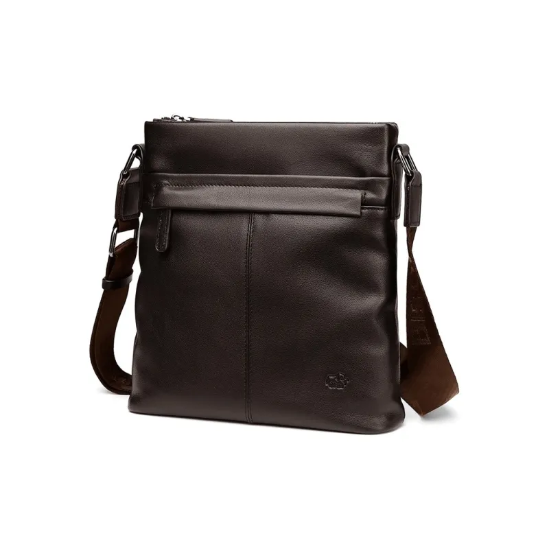 BISON DENIM Top Grain Cow Leather Crossbody Bag Backpack Shoulder Bag Regular Men's Black/Coffee-7