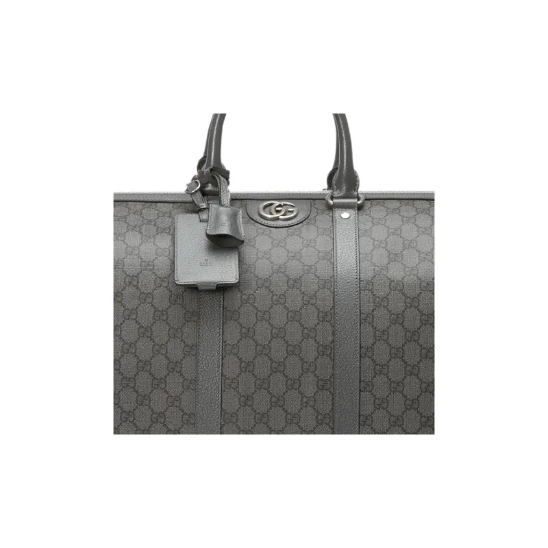 GUCCI Ophidia Canvas With Leather Trim Shoulder Bag Crossbody Bag Handbag Travel Bag Large Size Men's Gray-7