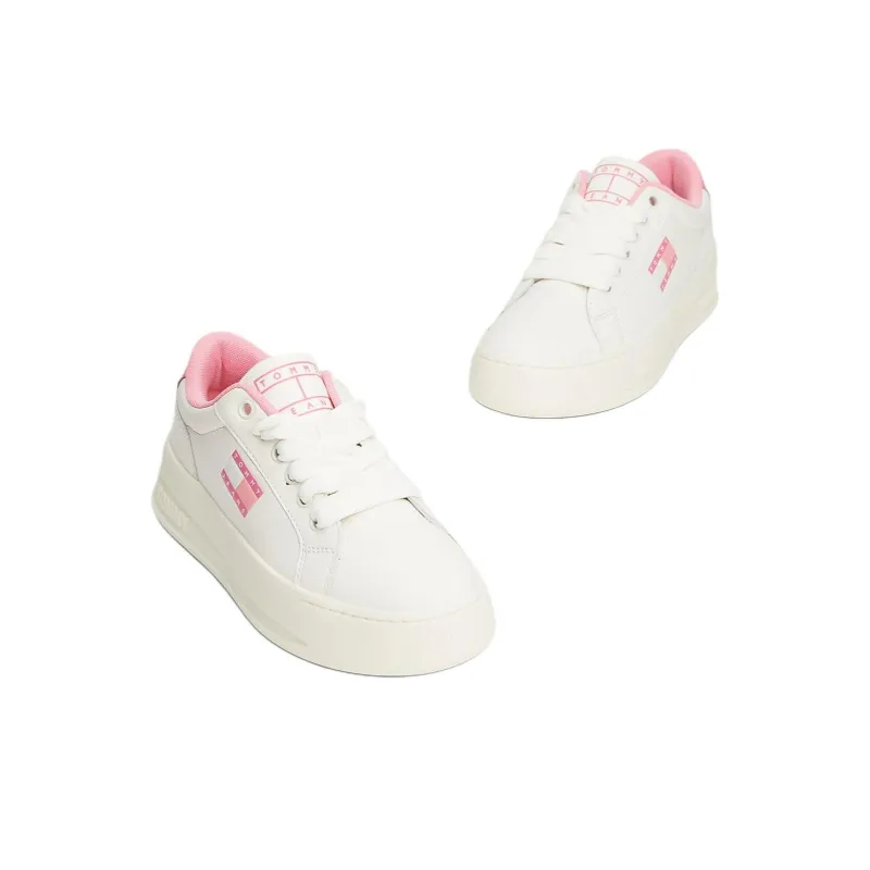 Tommy Hilfiger Low Top Skateboard Shoes Women's White Pink-3