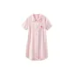 [Embroidered]Lotus Pink Stripes-Cherry