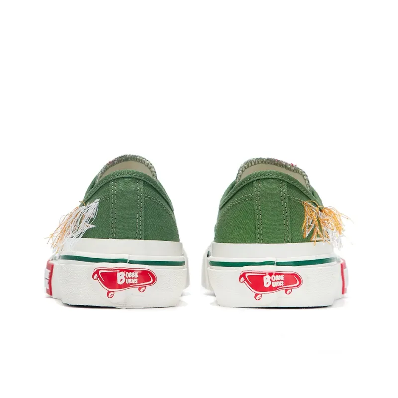 BOBBIE BURNS Anti Slip Wear Resistant Low Top Skateboard Shoes Unisex Green-4