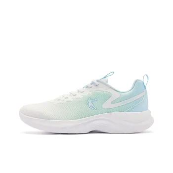 QIAODAN Cushioned Slip-Resistant Balance Lightweight Low-Top Running Shoes Men's White Blue