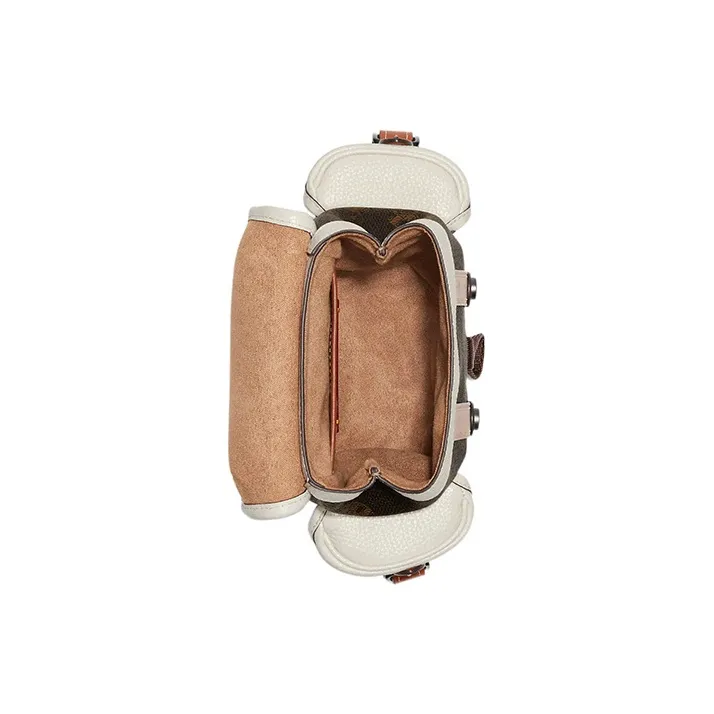 COACH Hitch Cow Leather With Artificial Leather Backpack, Shoulder Bag, Crossbody Bag Mini Women's White & Brown-4