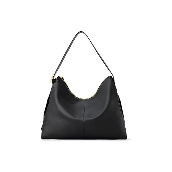FION Cow Leather Tote Bag, Shopping Bag, Handbag, Shoulder Bag, Crossbody Bag Tubas Women's Night Black-3