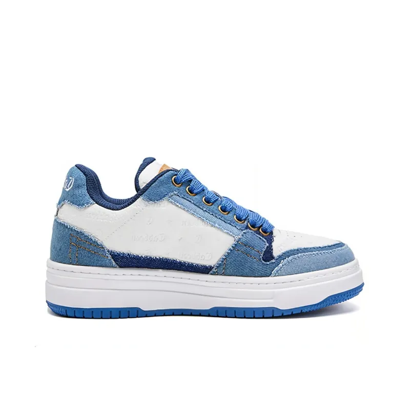 Cabbeen Street Style Slip-Resistant Low-Top Skateboard Shoes Women's Blue-1