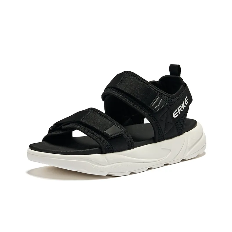 Erke Drifting Beach Sandals Men's Jet Black Microcrystal White-2