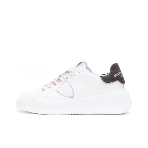 PHILIPPE MODEL Paris Tres Temple Two-tone Leather Sneakers