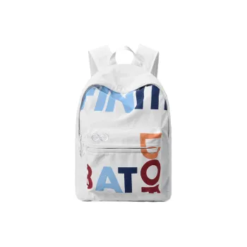 FINITE LOOP 8Atheist Collaboration Recycled Polyester Backpack Unisex White