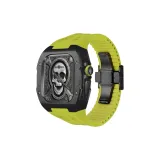 Black Case, Mustard Green Strap