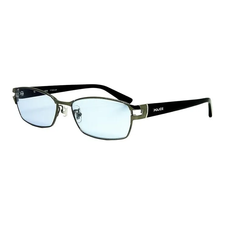 Police Plastic Titanium Irregular Shape Sunglasses Men's Silver-0